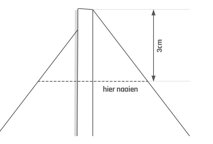 Naai de onderkant van de tas